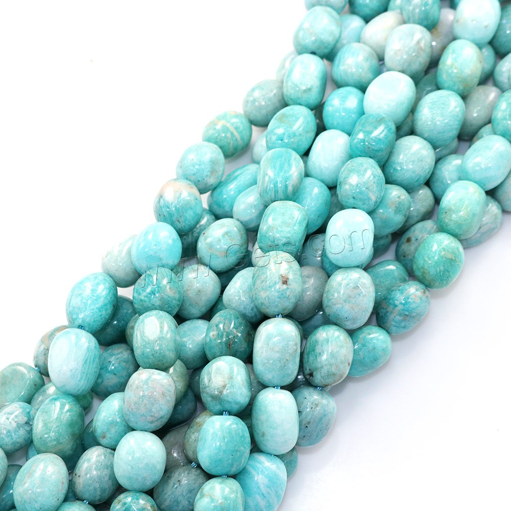 Amazonit Perlen, Klumpen, natürlich, verschiedene Größen vorhanden, Bohrung:ca. 0.5-1mm, Länge:ca. 16 ZollInch, verkauft von Strang