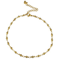Joyería pulseras de acero inoxidable, con 2.5lnch extender cadena, chapado en color dorado, para mujer, 7x3mm, longitud:aproximado 9 Inch, Vendido por Sarta