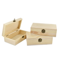 Wood Beads Container, Rectangle, 85mm 