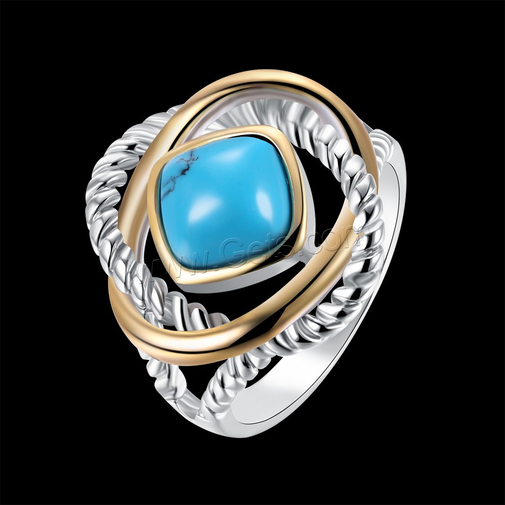 Brass, with Synthetic Turquoise, Flower, plated, Unisex & different size for choice, more colors for choice, 20mm, Sold By PC