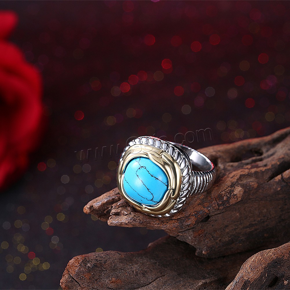 Brass, with Synthetic Turquoise, Square, plated, Unisex & different size for choice, more colors for choice, 20mm, Sold By PC