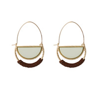 Enamel Zinc Alloy Dangle Earring, with Velveteen Cord, gold color plated, lead & cadmium free 