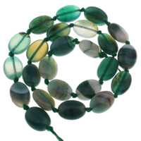 Natural Green Agate Beads, Flat Oval Approx 1mm Approx 14.5 Inch, Approx 