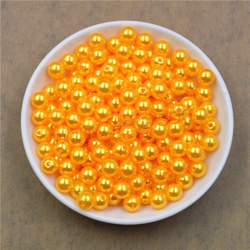 Fashion Plastic Beads, Round, different size for choice, more colors for choice, Hole:Approx 1mm, Sold By Bag