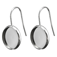 Stainless Steel Earring Drop Component, Flat Round original color, 0.9mm 