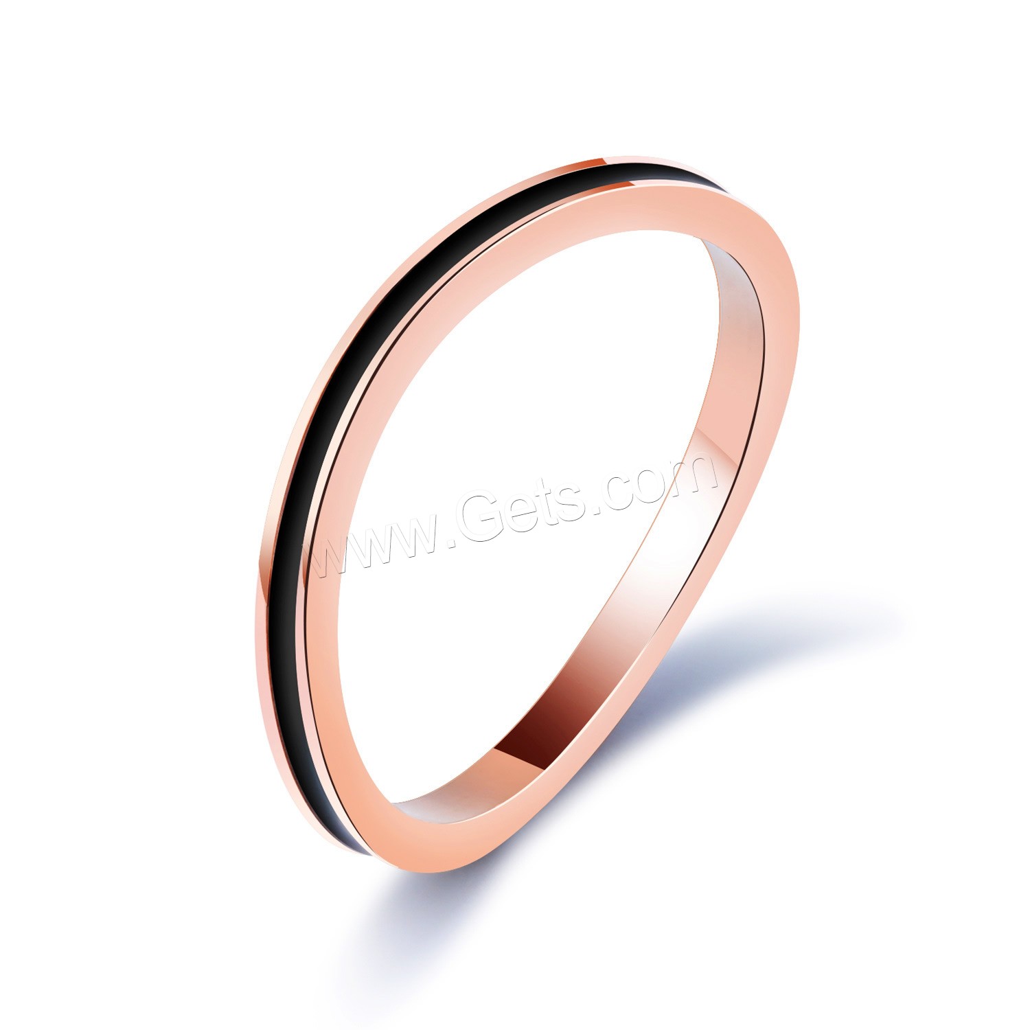 Enamel Stainless Steel Finger Ring, rose gold color plated, different size for choice & for woman, Sold By PC