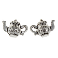 Zinc Alloy Jewelry Pendants, Teapot, antique silver color plated, with letter pattern, lead & cadmium free Approx 2mm 