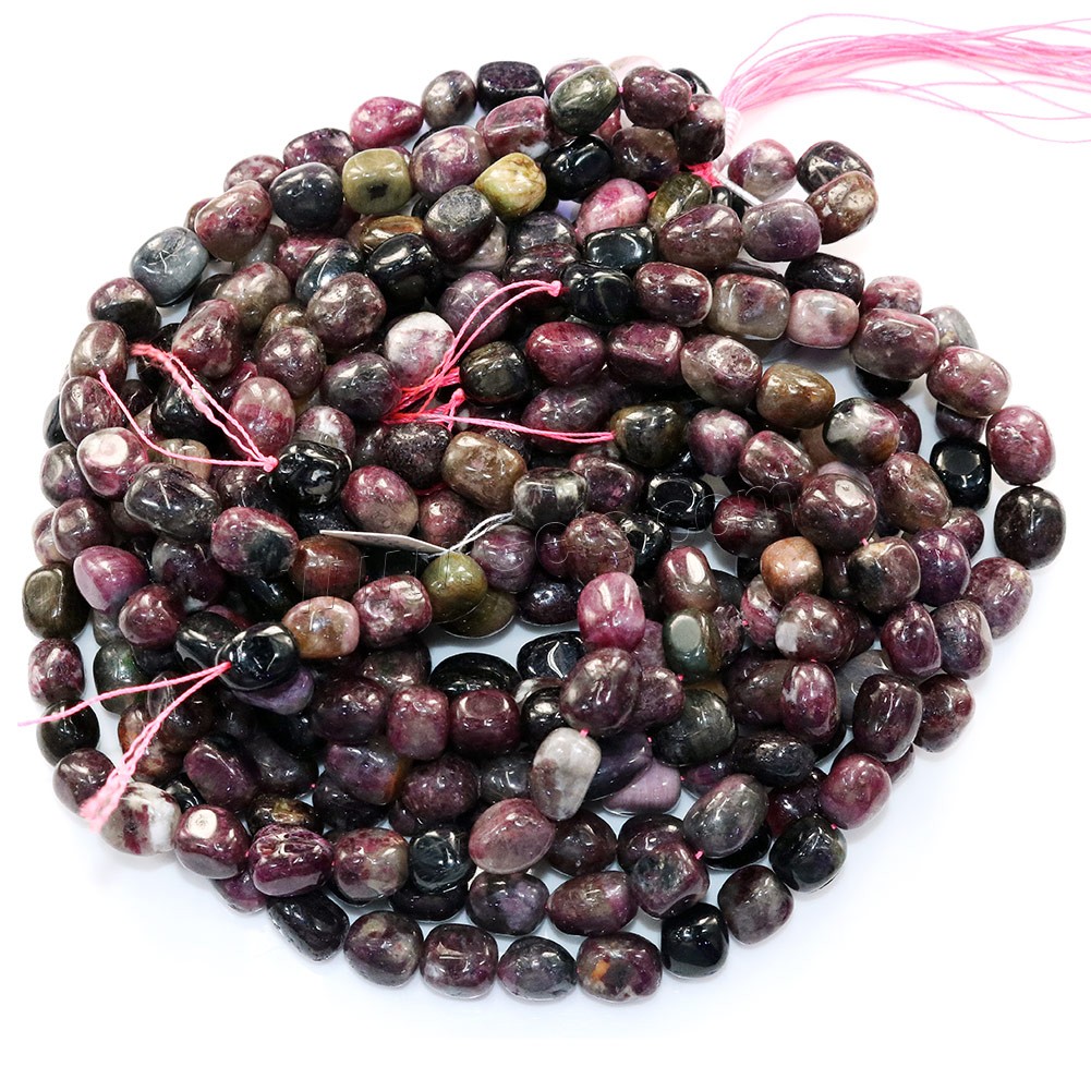 Natural Tourmaline Beads, Nuggets, different size for choice, Hole:Approx 0.5-1mm, Length:Approx 16 Inch, Sold By Strand