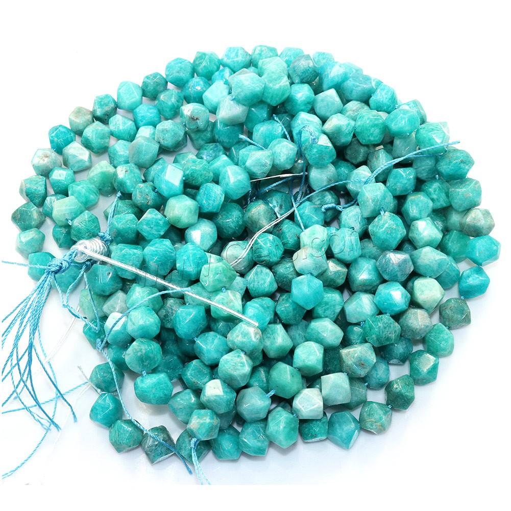 Amazonit Perlen, natürlich, verschiedene Größen vorhanden & facettierte, Bohrung:ca. 0.5-1mm, Länge:ca. 16 ZollInch, verkauft von Strang