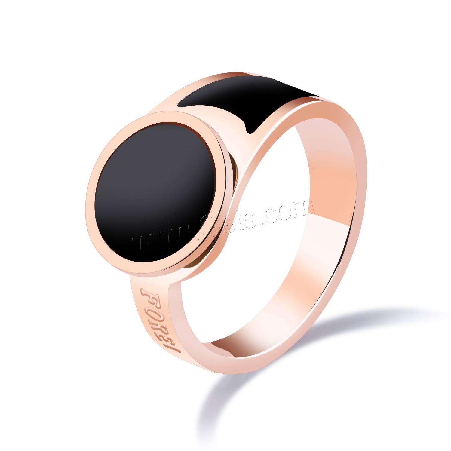 Кольцо из нержавеющей стали, нержавеющая сталь, с Акрил, слово навсегда любовь, плакированный цветом розового золота, разный размер для выбора & Женский, 4mm, 11mm, продается PC