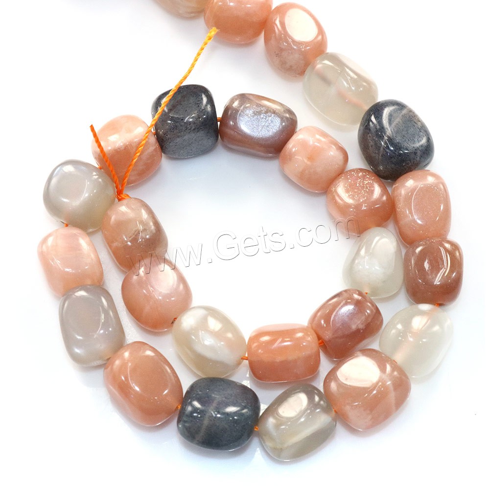 Natural Moonstone Beads, Nuggets, different size for choice, Hole:Approx 0.5-1mm, Length:Approx 16 Inch, Sold By Strand
