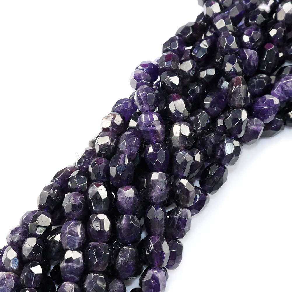 天然紫水晶のビーズ, アメジスト, ナゲット, 2 月誕生石 & 異なるサイズの選択 & 切り面, 穴:約 0.5-1mm, 長さ:約 16 インチ, 売り手 ストランド