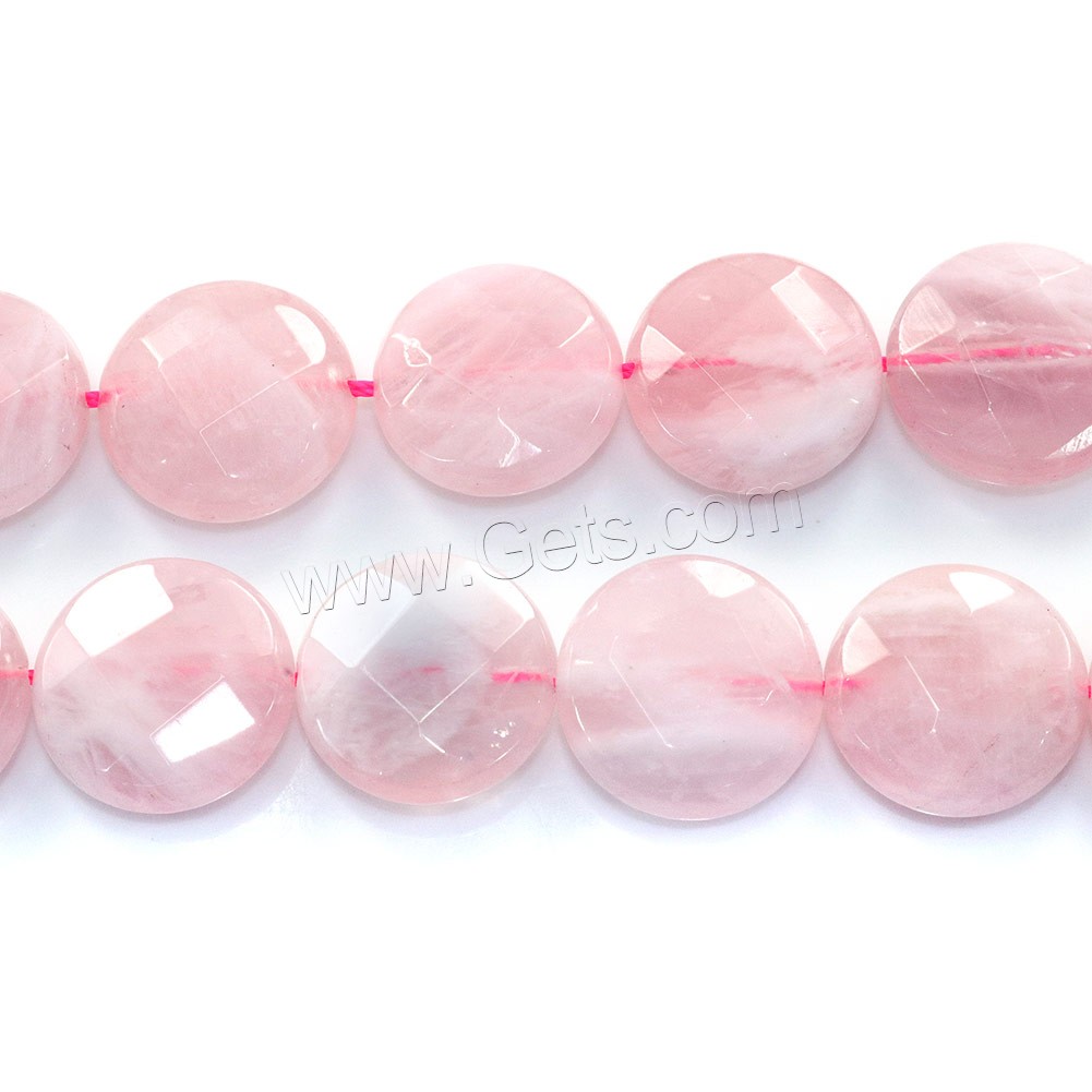 Madagascar Rose Quartz Beads, Flat Round, natural, different size for choice & faceted, Hole:Approx 0.5-1mm, Length:Approx 16 Inch, Sold By Strand