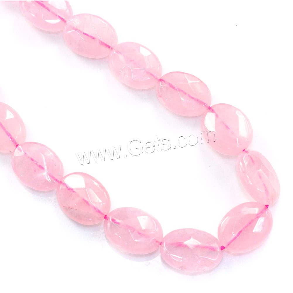 Madagascar Rose Quartz Beads, Flat Oval, natural, different size for choice & faceted, Hole:Approx 0.5-1mm, Length:Approx 16 Inch, Sold By Strand