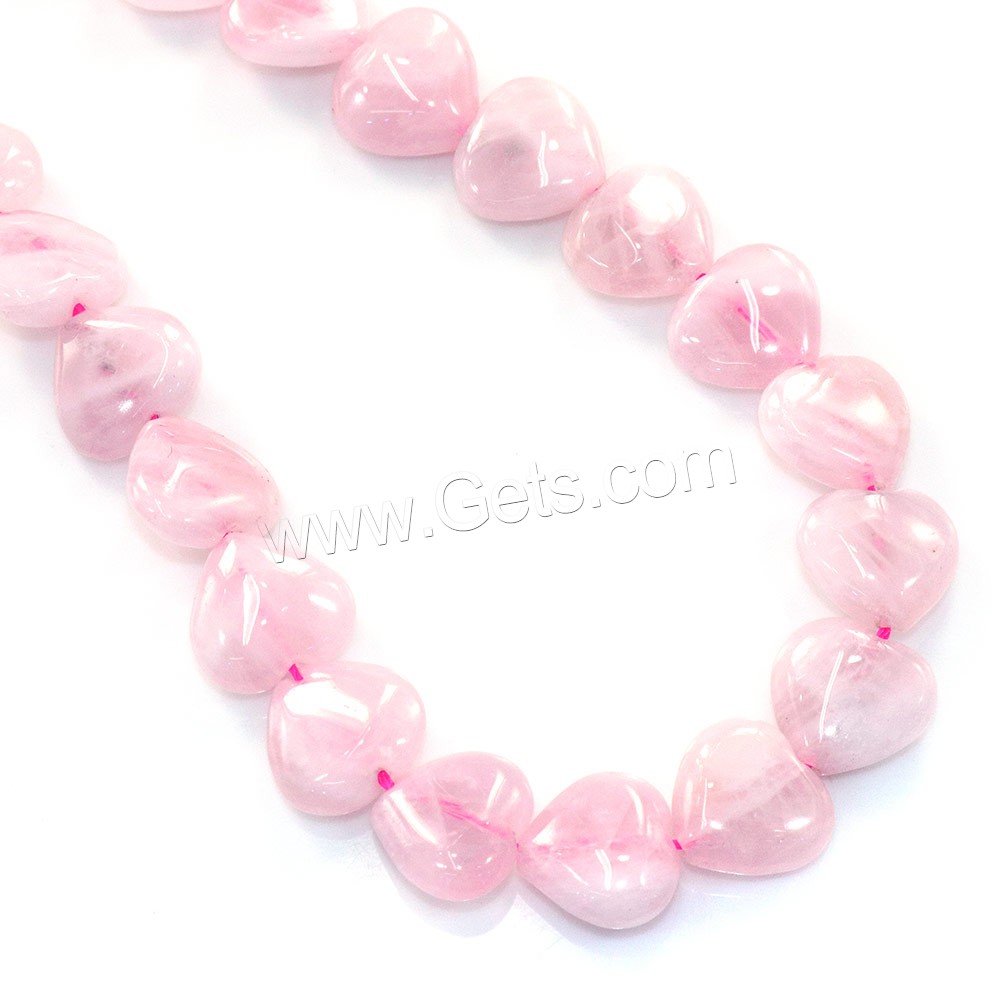 Madagascar Rose Quartz Beads, Heart, natural, different size for choice, Hole:Approx 0.5-1mm, Length:Approx 16 Inch, Sold By Strand
