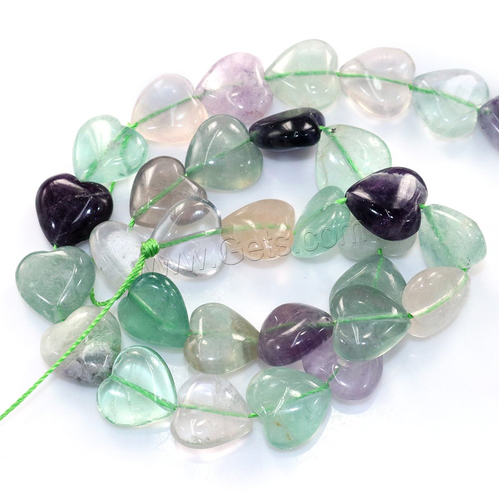 Fluorite Beads, Natural Fluorite, Heart, different size for choice, Hole:Approx 0.5-1mm, Length:Approx 16 Inch, Sold By Strand