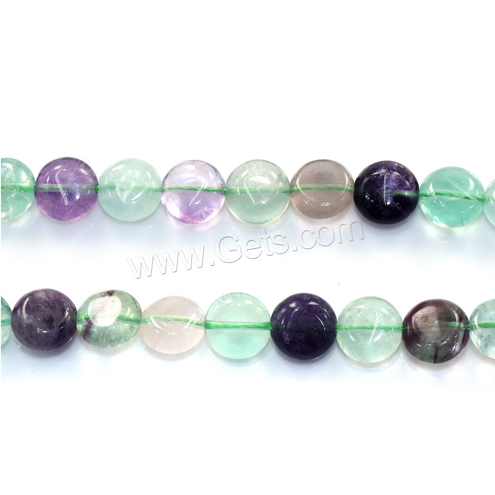 Fluorite Beads, Natural Fluorite, Flat Round, different size for choice, Hole:Approx 0.5-1mm, Length:Approx 16 Inch, Sold By Strand