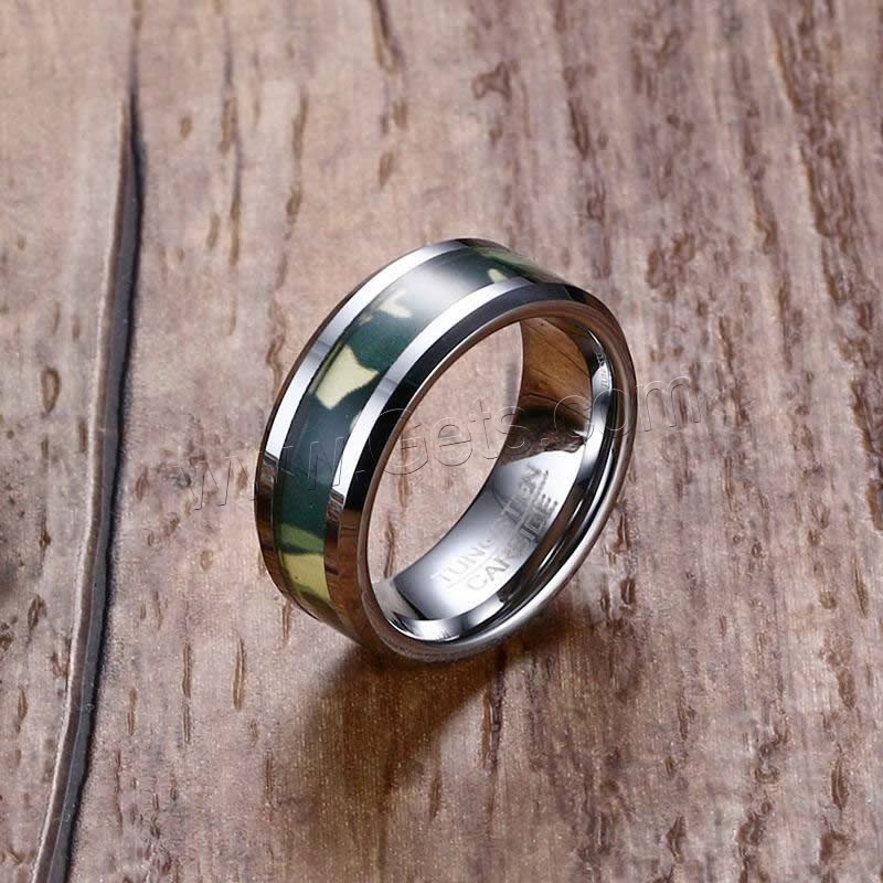 Männer Wolfram Stahl Ring in Bulk, mit Harz, verschiedene Größen vorhanden & für den Menschen, originale Farbe, 8mm, verkauft von PC
