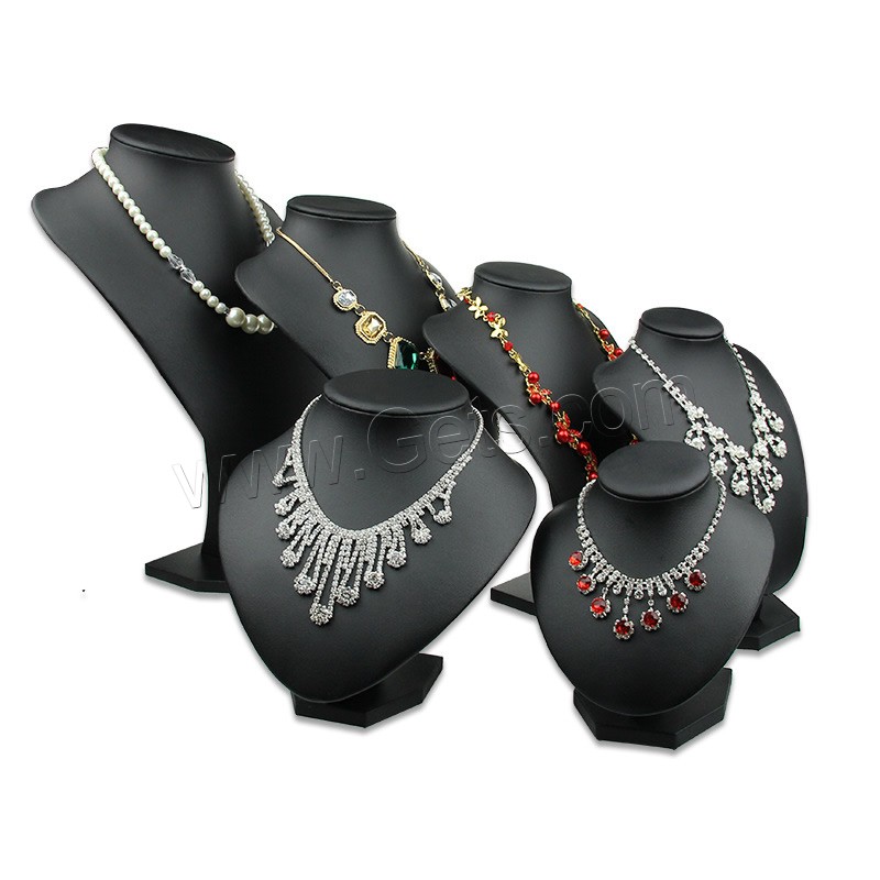 Leather Necklace Display, PU Leather, with Wood, different size for choice, more colors for choice, Sold By PC