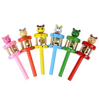 Wood Handbell Toy, with bell & for children & mixed 