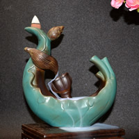 Incense Smoke Flow Backflow Holder Ceramic Incense Burner, Porcelain, handmade 