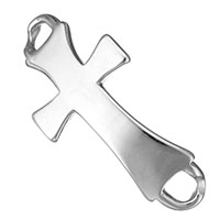 Stainless Steel Charm Connector, Cross, 1/1 loop, original color Approx 6mm 