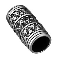 perles de grand trou en inox , acier inoxydable, pilier, noircir Environ 8.5mm, Vendu par PC