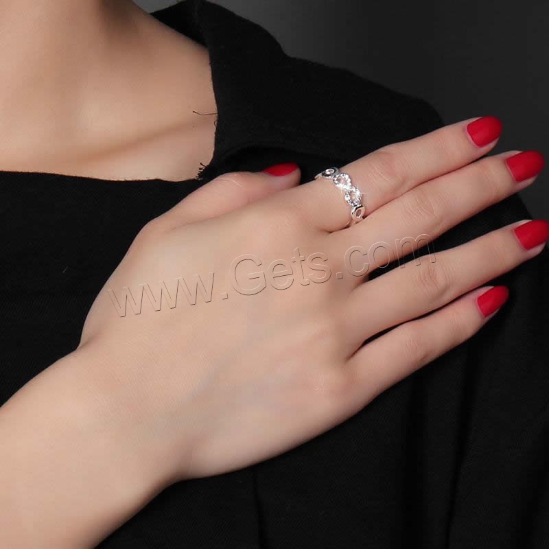 Rhinestone Stainless Steel Finger Ring, different size for choice & for woman & with rhinestone, original color, 6mm, Sold By PC