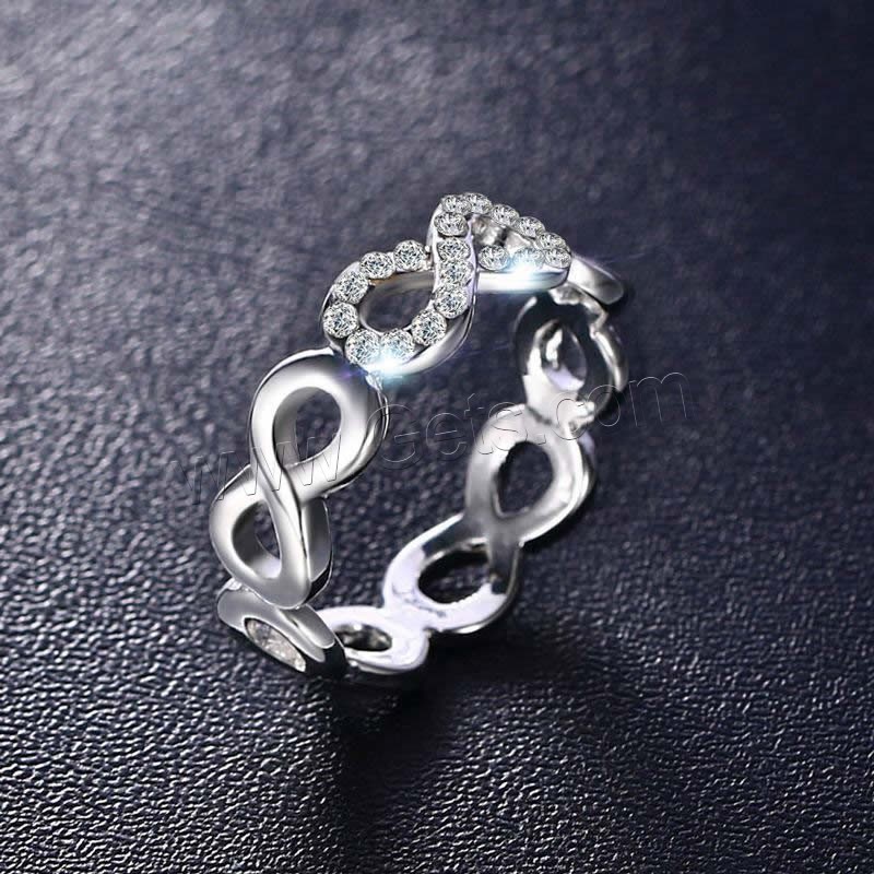 Rhinestone Stainless Steel Finger Ring, different size for choice & for woman & with rhinestone, original color, 6mm, Sold By PC