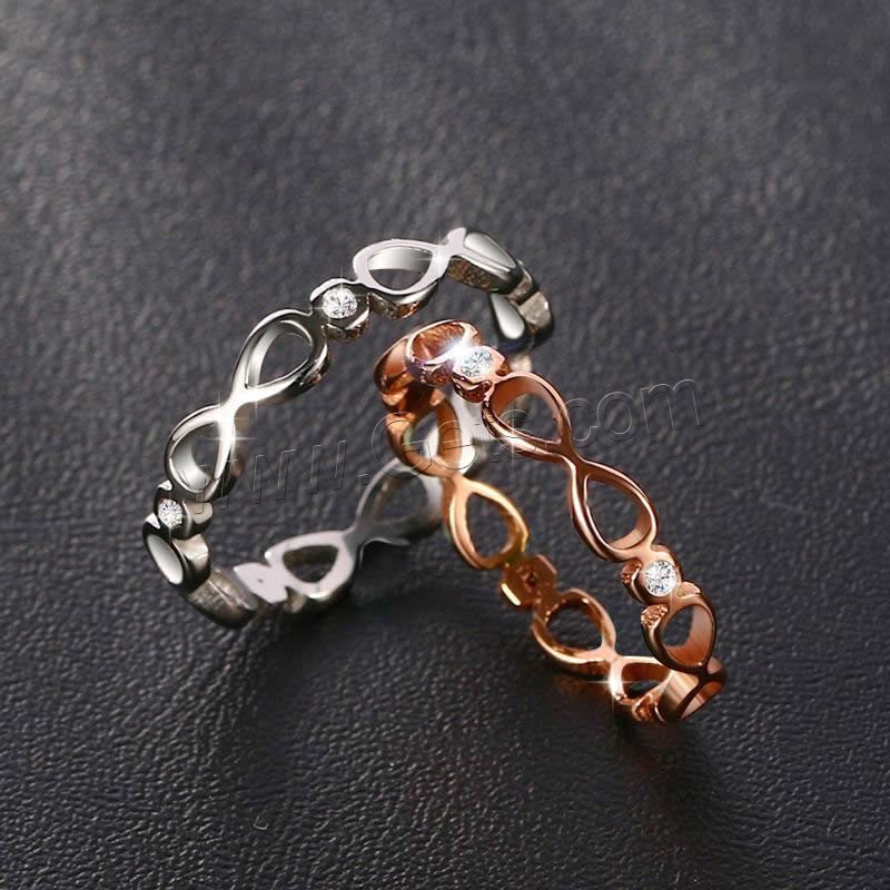 Titanium Steel Finger Ring, plated, different size for choice & for woman & with rhinestone & hollow, more colors for choice, 3.2mm, Sold By PC