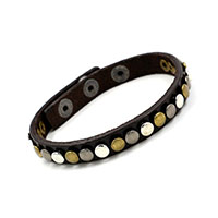 Cowhide Bracelets, with Zinc Alloy, plated, with rivet stud & for woman, 10mm Approx 9 Inch 