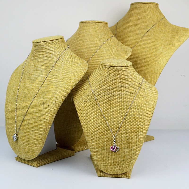 Linen Necklace Display, different size for choice, yellow, Sold By PC