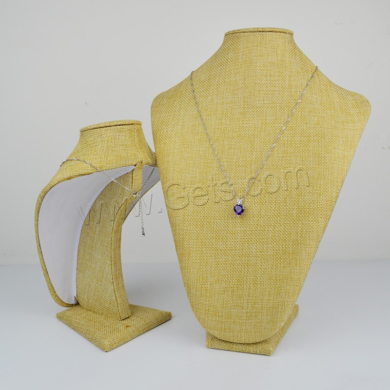 Linen Necklace Display, different size for choice, yellow, Sold By PC