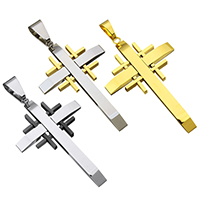 Нержавеющая сталь крест подвески, нержавеющая сталь, Kресты, Другое покрытие, Много цветов для выбора отверстие:Приблизительно продается PC
