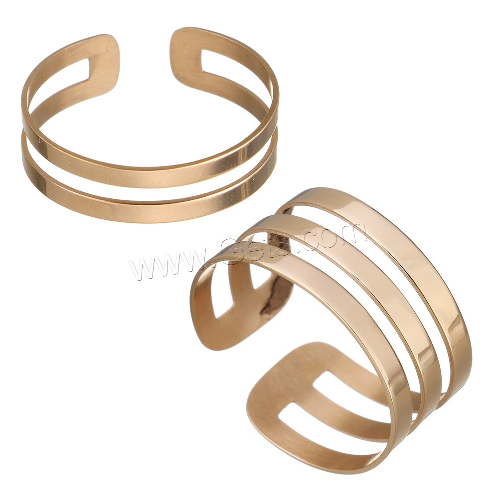 Stainless Steel Cuff Finger Ring, rose gold color plated, different size for choice, Sold By PC