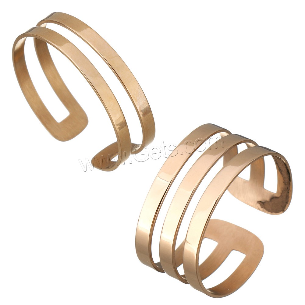 Stainless Steel Cuff Finger Ring, rose gold color plated, different size for choice, Sold By PC