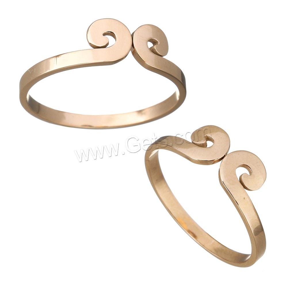 Stainless Steel Finger Ring, rose gold color plated, different size for choice, 6mm, Sold By PC