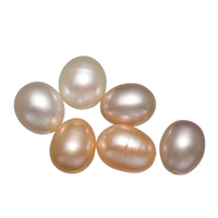 Perles nacres de culture d'eau douce demi percées , perle d'eau douce cultivée, naturel, semi-foré, plus de couleurs à choisir, 9-9.5mm Environ 0.8mm, Vendu par paire