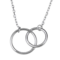 Sterling Silver Jewelry Necklace, 925 Sterling Silver, with 2lnch extender chain, Donut, platinum plated, oval chain & for woman 1.5mm Approx 16 Inch 