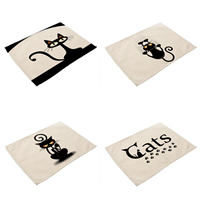 Place Mats, Tissu en coton, rectangle, applicable à l’ouest & modèles différents pour le choix & avec le motif de lettre Vendu par PC