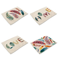 Place Mats, Cotton Fabric, Rectangle, applicable to western & with letter pattern 