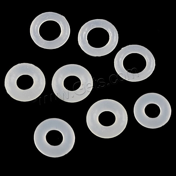 Rubber Stopper Beads, Donut, different size for choice, white, Sold By PC