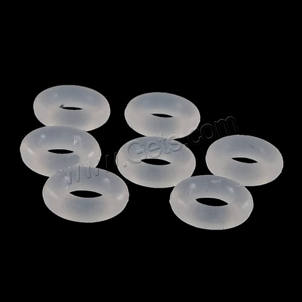 Rubber Stopper Beads, Donut, different size for choice, white, Sold By PC