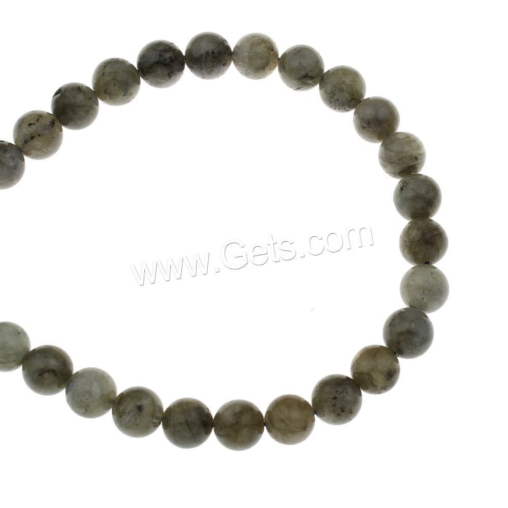 Labradorit Perlen, rund, verschiedene Größen vorhanden, Bohrung:ca. 1mm, Länge:ca. 15 ZollInch, verkauft von Strang