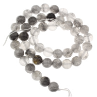 perle en quartz gris naturel, Cristal gris, Rond, normes différentes pour le choix Environ 1mm Environ 15 pouce, Vendu par brin