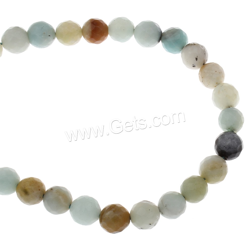 Amazonite Beads, Round, different size for choice & faceted, Hole:Approx 1mm, Length:Approx 15 Inch, Sold By Strand