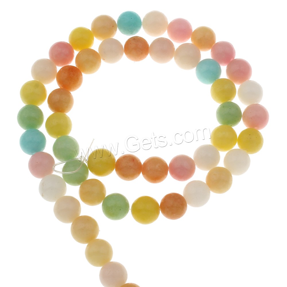 Gefärbter Marmor Perlen, rund, verschiedene Größen vorhanden, Bohrung:ca. 1mm, Länge:ca. 15 ZollInch, verkauft von Strang