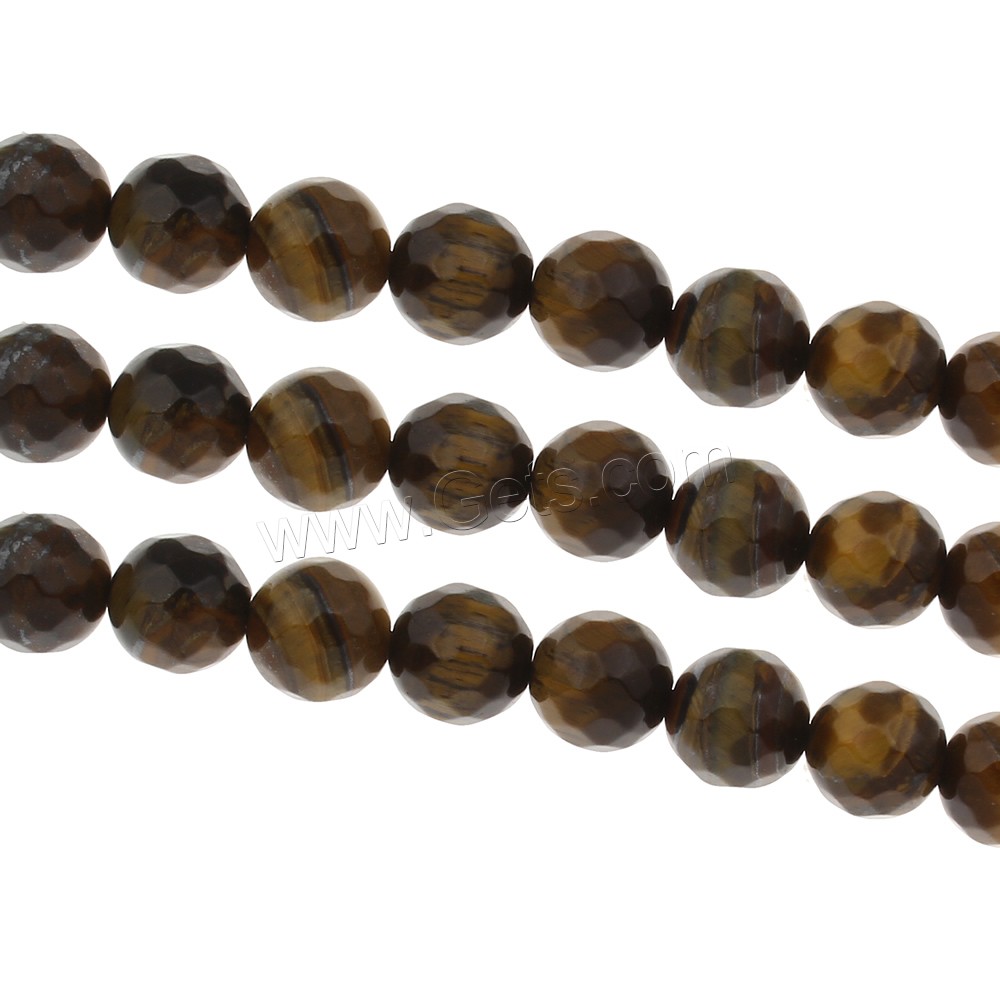 Tiger Eye Beads, Round, different size for choice & faceted, Hole:Approx 1mm, Length:Approx 15 Inch, Sold By Strand