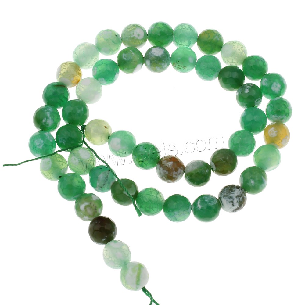 Natural Green Agate Beads, Round, different size for choice & faceted, Hole:Approx 1mm, Length:Approx 15 Inch, Sold By Strand
