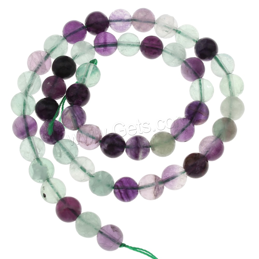 Perles de fluorite, Fluorite colorée, Rond, normes différentes pour le choix, Trou:Environ 1mm, Longueur:Environ 15 pouce, Vendu par brin